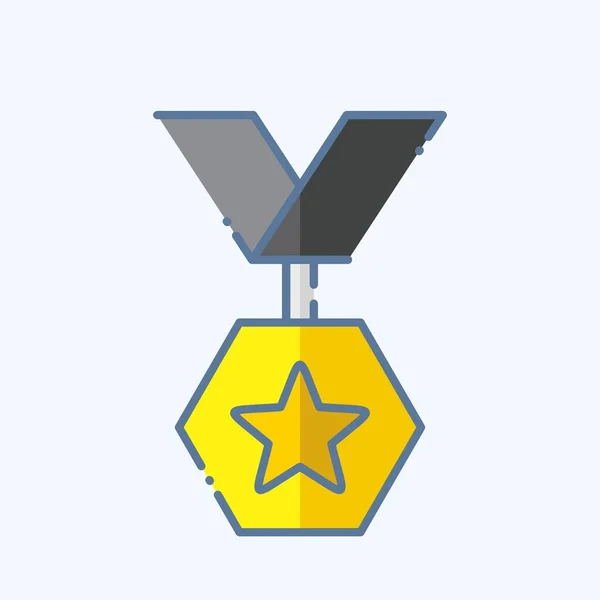 Знак Отличия Относится Символу Премии Каракули Простой Дизайн Редактируемый Простая — стоковый вектор