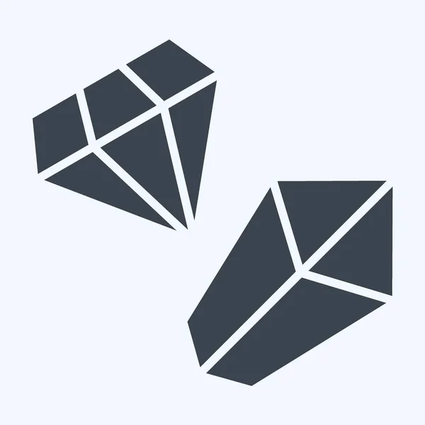 Icon Gemstone Related Mining Symbol Glyph Style Simple Design Editable — Stock Vector