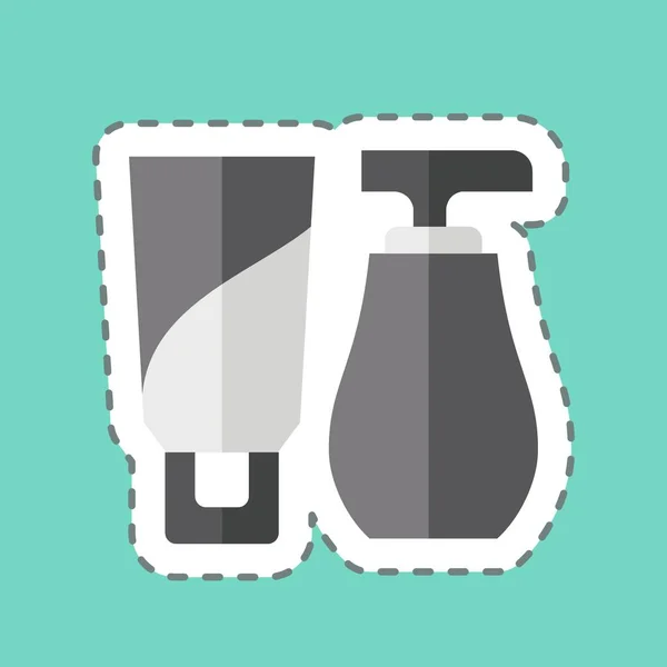 Sticker Line Cut Lotion Related Bathroom Symbol Simple Design Editable — Stock Vector