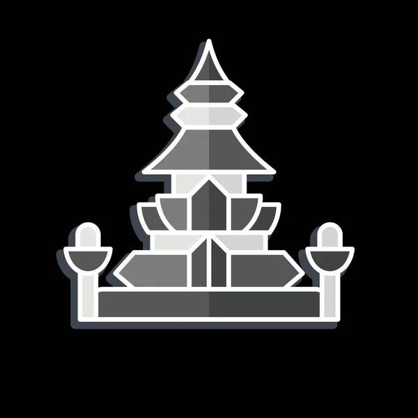 Ikonenkönig Norodom Stupa Mit Kambodscha Symbol Verwandt Hochglanzstil Einfaches Design — Stockvektor