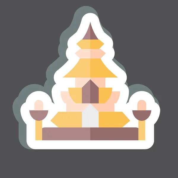 Klistermärke Kung Norodom Stupa Relaterade Till Kambodja Symbolen Enkel Design — Stock vektor