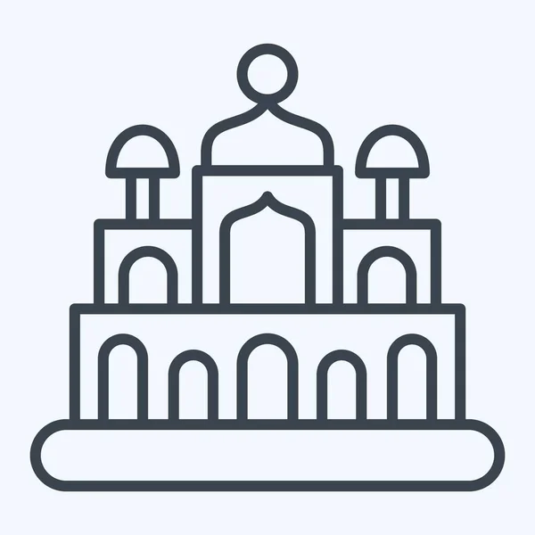 Icône New Delhi Lié Symbole Capital Style Ligne Conception Simple — Image vectorielle