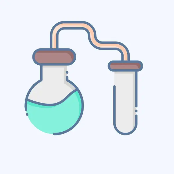 Icon Chemical Experiments Related Biochemistry Symbol Doodle Style Simple Design — Stock Vector