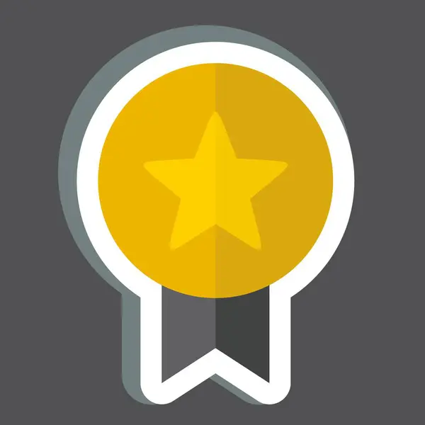 Sticker Badge Gerelateerd Aan Award Symbool Eenvoudig Ontwerp Bewerkbaar Eenvoudige — Stockvector