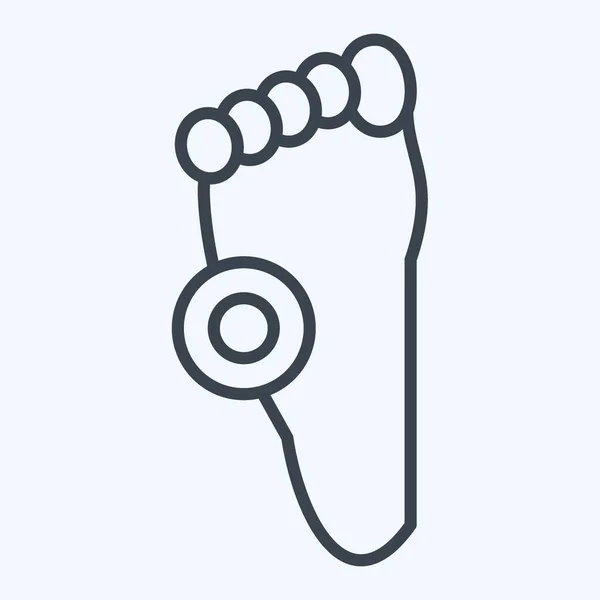 Icon Pain Foot Related Body Ache Symbol Line Style Simple — Stock Vector