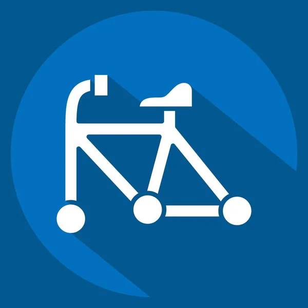 Icône Cadre Lié Symbole Vélo Long Style Ombre Conception Simple — Image vectorielle