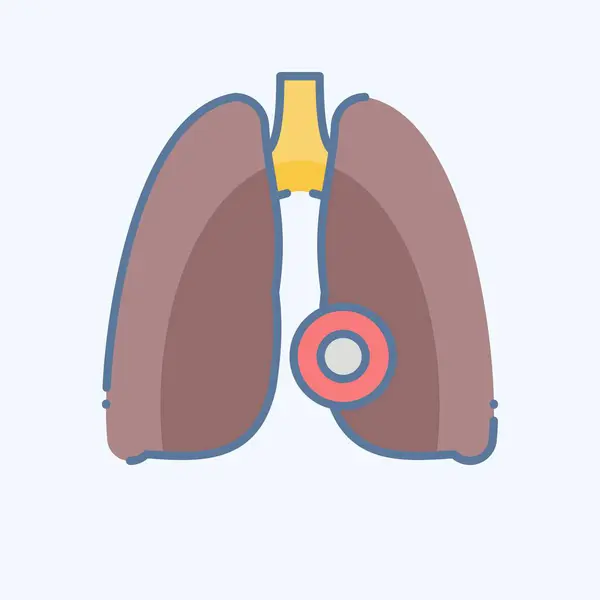 Ikonische Lungenkrankheit Verwandt Mit Body Ache Symbol Doodle Stil Einfaches — Stockvektor