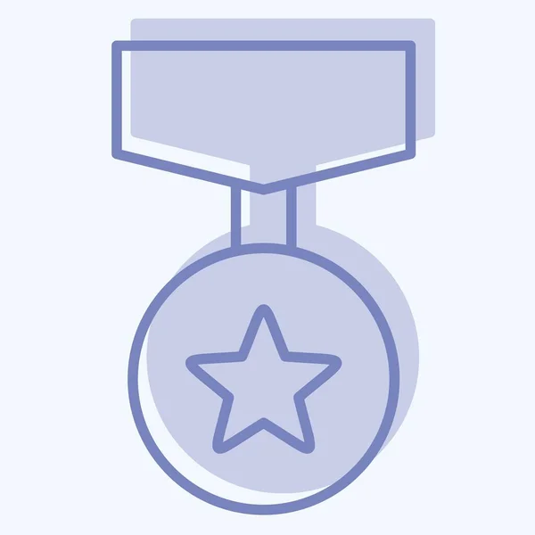 Icon Badge Zusammenhang Mit Award Symbol Zwei Ton Stil Einfaches — Stockvektor