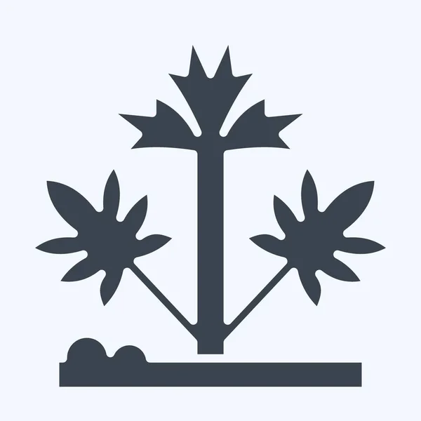 Icono Cáñamo Relacionado Con Símbolo Del Cannabis Estilo Glifo Diseño — Vector de stock