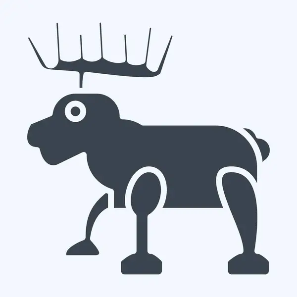Icon Moose Related Alaska Symbol Glyph Style Simple Design Editable — Stock Vector