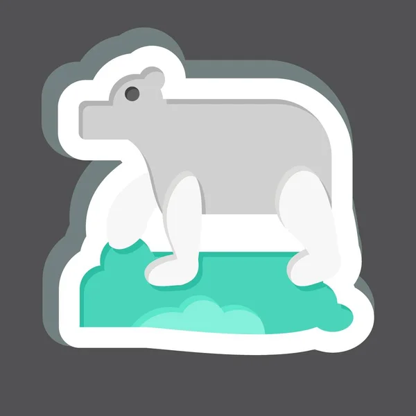 Sticker Polar Bear Related Alaska Symbol Simple Design Editable Simple — Stock Vector