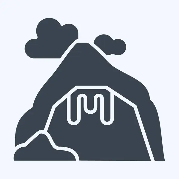 Grotte Icône Lié Symbole Alaska Style Glyphe Conception Simple Modifiable — Image vectorielle