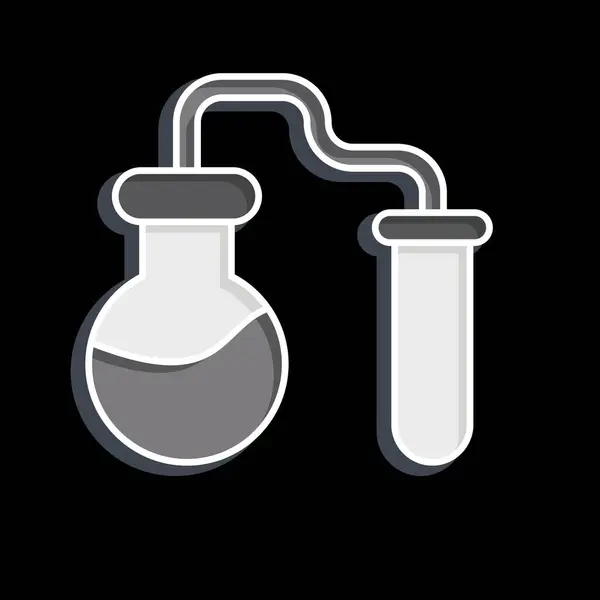 Icon Chemische Experimenten Gerelateerd Aan Biochemie Symbool Glanzende Stijl Eenvoudig — Stockvector
