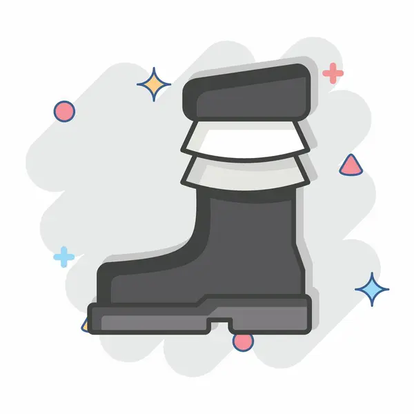 Icon Shoes 与土著人民的象征有关 滑稽风格 简单的设计可以编辑 简单的例子 — 图库矢量图片