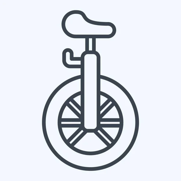 Icône Monocycle Lié Symbole Parc Attractions Style Ligne Conception Simple — Image vectorielle
