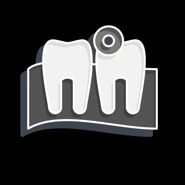 Іконка Зубний Біль Пов Язаний Символом Тіла Аша Глянцевий Стиль — стоковий вектор