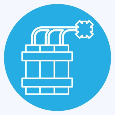 Simge Dinamit. Madencilik sembolüyle ilgili. Mavi gözlü. Basit dizayn edilebilir. Basit resimleme