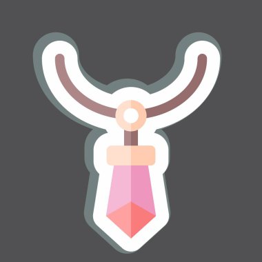 Çıkartma Kristal Kolye. Yerli halk sembolüyle ilgili. Basit dizayn edilebilir. Basit resimleme