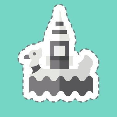 Etiket çizgisi Bon Om Touk 'u kesti. Kamboçya sembolüyle ilgili. Basit dizayn edilebilir. Basit resimleme