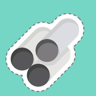 Çıkartma çizgisi malzemeyi kesti. Bina materyali sembolüyle ilgili. Basit dizayn edilebilir. Basit resimleme