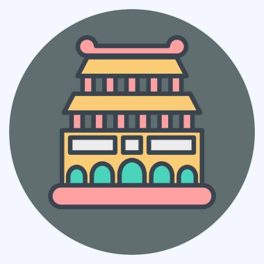 Simge Pekin. Başkent sembolüyle ilgili. renk arkadaşı stili. Basit dizayn edilebilir. Basit resimleme