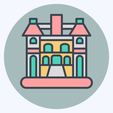 Icon Hanoi. Başkent sembolüyle ilgili. renk arkadaşı stili. Basit dizayn edilebilir. Basit resimleme