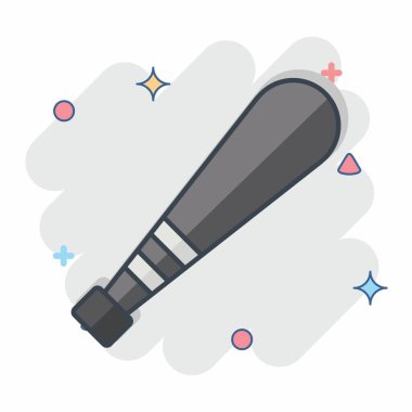 Simge Yarasa. Beyzbol sembolüyle ilgili. Çizgi roman. Basit dizayn edilebilir. Basit resimleme