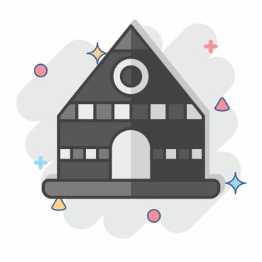 Simge Çadırı. Yerli halk sembolüyle ilgili. Çizgi roman. Basit dizayn edilebilir. Basit resimleme