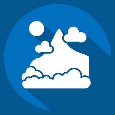 İkon Dağı. Alaska sembolüyle ilgili. Uzun gölge tarzı. Basit dizayn edilebilir. Basit resimleme