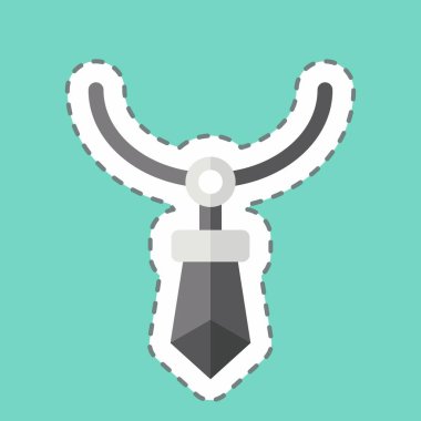 Çıkartma çizgisi Kristal Kolye 'yi kesti. Yerli halk sembolüyle ilgili. Basit dizayn edilebilir. Basit resimleme