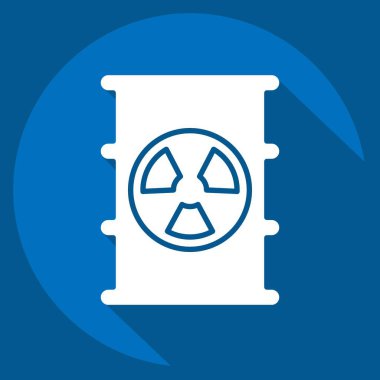 Simge Nükleer Kirliliği. İklim Değişikliği sembolüyle ilgili. Uzun gölge tarzı. Basit dizayn edilebilir. Basit resimleme