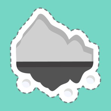 Çıkartma çizgisi Iceberg 'i kesti. Alaska sembolüyle ilgili. Basit dizayn edilebilir. Basit resimleme