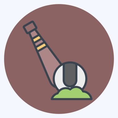 Beyzbol ikonu. Beyzbol sembolüyle ilgili. renk arkadaşı stili. Basit dizayn edilebilir. Basit resimleme