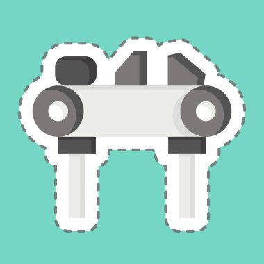 Çıkartma çizgisi Diamond 'ı kesti. Madencilik sembolüyle ilgili. Basit dizayn edilebilir. Basit resimleme