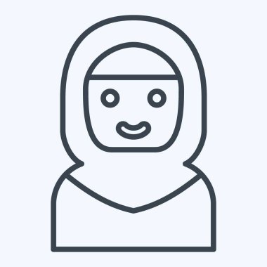 İkon Arap Kadınları. Suudi Arabistan sembolüyle ilgili. Sıra tarzı. Basit dizayn edilebilir. Basit resimleme