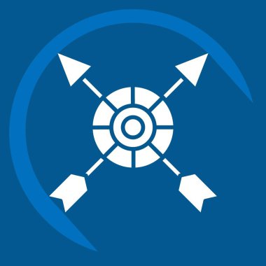 Icon Boho Archer. Yerli halk sembolüyle ilgili. Uzun gölge tarzı. Basit dizayn edilebilir. Basit resimleme