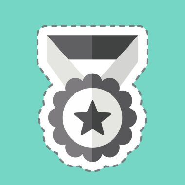 Çıkartma çizgisi Madalya 2 'yi ödül sembolüyle bağdaştırdı. Basit dizayn edilebilir. Basit resimleme