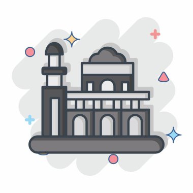 İkon Manila. Başkent sembolüyle ilgili. Çizgi roman. Basit dizayn edilebilir. Basit resimleme