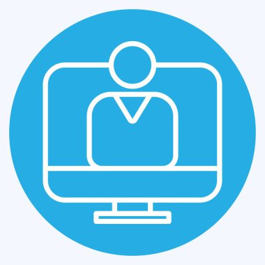 Simge Kullanıcı Kabul Testi. İş Analizi sembolüyle ilgili. Mavi Gözler, basit tasarım düzenleyici. Basit resimleme