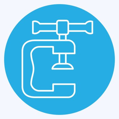 Simge kıskacı. Kaynak aletleri sembolüyle ilgili. Mavi gözlü. Basit dizayn edilebilir. Basit resimleme