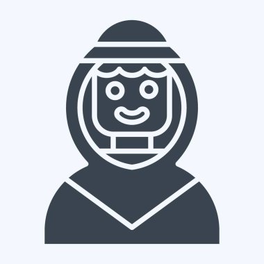 Simge Arap Adam. Suudi Arabistan sembolüyle ilgili. Kabartma tarzı. Basit dizayn edilebilir. Basit resimleme