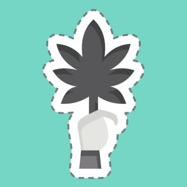 Çıkartma çizgisi Kenevir 'i kesti. Kenevir sembolüyle ilgili. Basit dizayn edilebilir. Basit resimleme