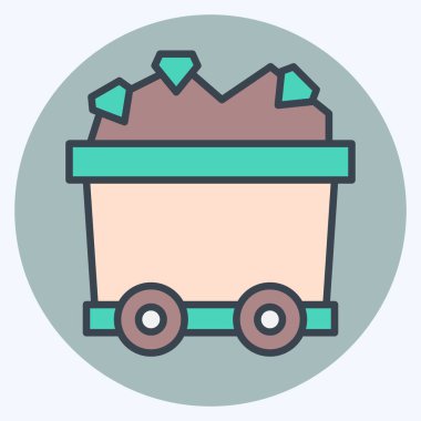 Simge Madencilik Aracı. Madencilik sembolüyle ilgili. renk arkadaşı stili. Basit dizayn edilebilir. Basit resimleme