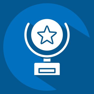 Simge Kupası. Ödül sembolüyle ilgili. Uzun gölge tarzı. Basit dizayn edilebilir. Basit resimleme