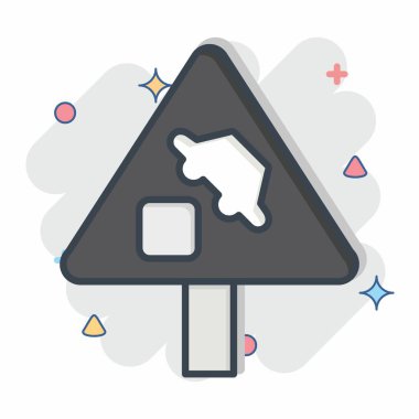 Icon Limanı. Yol İşareti sembolüyle ilgili. Çizgi roman. Basit dizayn edilebilir. Basit resimleme