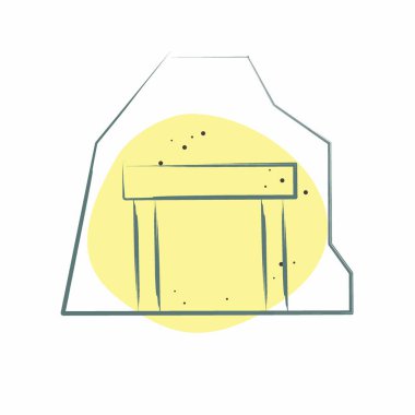 İkon Mağarası. Madencilik sembolüyle ilgili. Renkli Leke Biçimi. Basit dizayn edilebilir. Basit resimleme