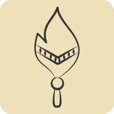 Simge Tüyü. Yerli halk sembolüyle ilgili. El çizimi tarzı. Basit dizayn edilebilir. Basit resimleme