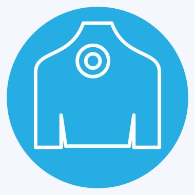 Sırt ağrısı ikonu. Vücut Ache sembolüyle ilgili. Mavi gözlü. Basit dizayn edilebilir. Basit resimleme