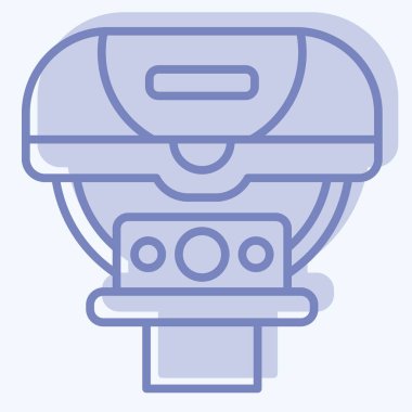 Bisiklet sembolüyle ilgili simge ışığı. İki ton stili. Basit dizayn edilebilir. Basit resimleme