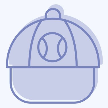 Beyzbol şapkası. Beyzbol sembolüyle ilgili. İki ton stili. Basit dizayn edilebilir. Basit resimleme